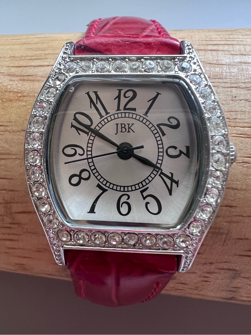 Vintage Camrose & Kross JBK Crystal Accent Red Leather Band Watch